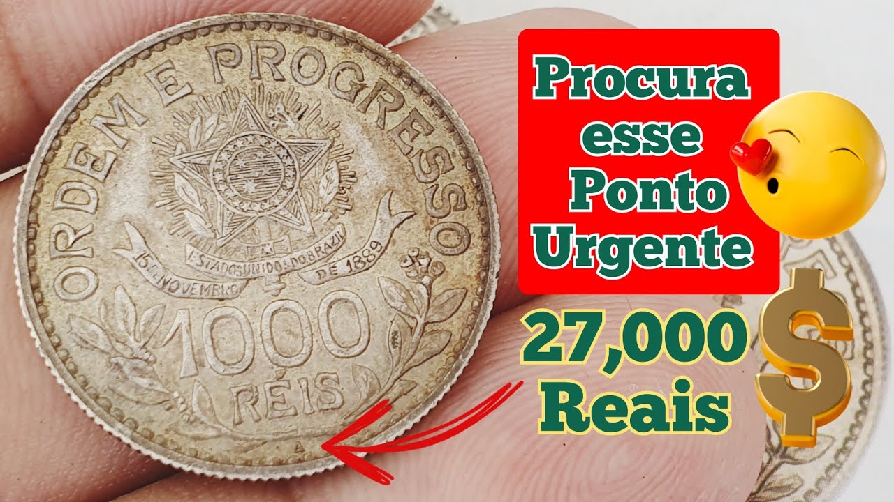 1913 RARE SILVER 1000 Réis coin is now worth 27 thousand reais