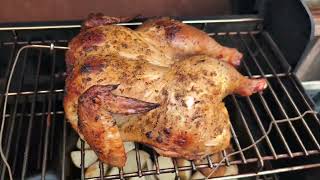 Weber Searwood  Roasting Peruvian Chickens on the Top Rack