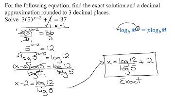 Solve Exponential Equation Using Common Logarithms. Find Exact and Approx. Answers
