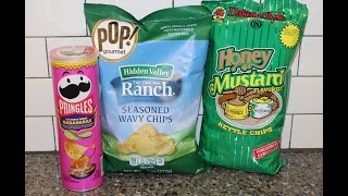 Potato Chips: Pringles Habaneras, Pop Gourmet Hidden Valley Ranch, Dakota Style Honey Mustard