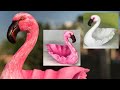 Make Beautiful Flamingo Pot Using Cloth and Cement/ Cement Craft Ideas/ Cement Diy