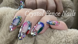 sub)반짝반짝 내가가진 어떤파츠던지 괜찮아요! 다 가져와서 붙여봅시다~ | Crystal Fence Nails