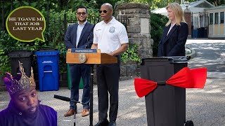 Mayor Adams unveils city's first official trash bins