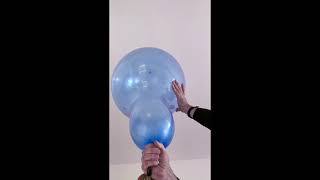 Inflating a blue 24 inch balloons with the last gas in my helium tank