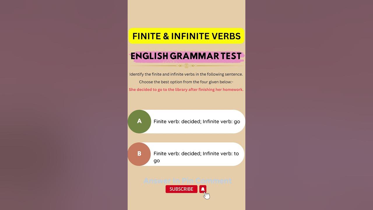How to Identify Finite and Infinite Verbs in English Sentences ...