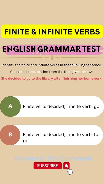 How to Identify Finite and Infinite Verbs in English Sentences ...
