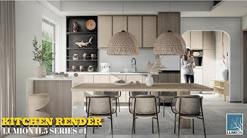 Lumion 11.5 Tutorial #1 - Modern wood kitchen  (interior render)