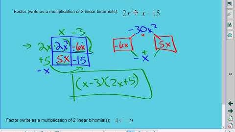 Area Model Factoring Quadratics   updated