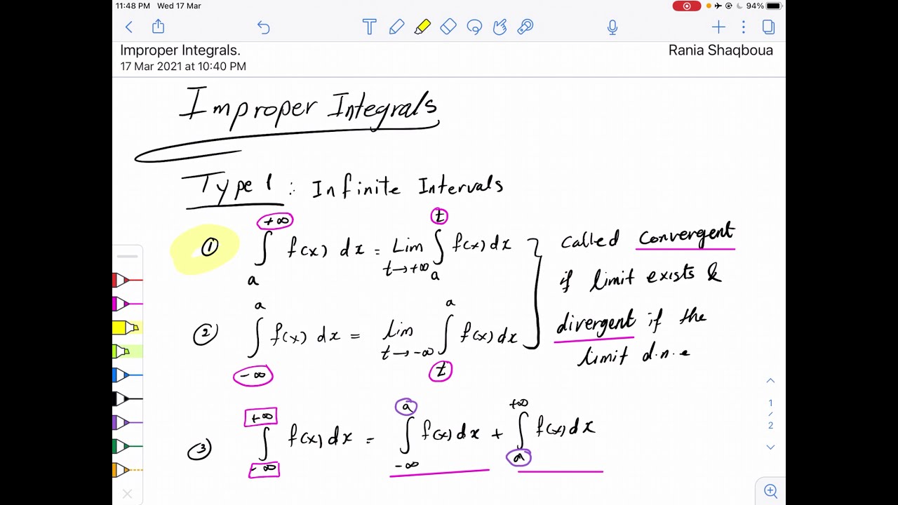 Lecture#6(Improper Integrals-part#1)