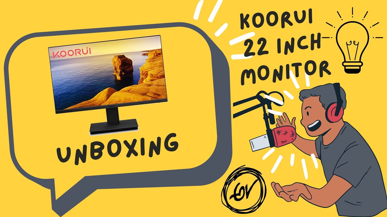 KOORUI ‎22N1 monitor 22 LED Full HD • Unboxing, installation and settings  overview 