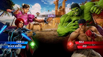 PINK CHUN-LI & BLACK WIDOW VS GREEN HULK & RED RYU - Marvel vs Capcom Infinite Characters Unlock