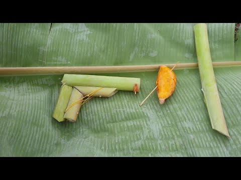 How to make a Powerful Banana Pistol Gun from banana leaf | Creative DIY