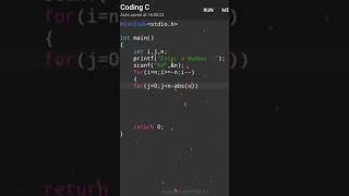 Normal pattern tutorial video in C programming language ll 💯🧠#coding #short