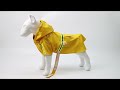 Waterproof large dog rain coat jacket reflective adjustable pet dograincoat with hood