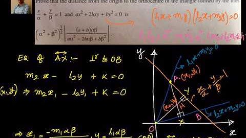 Coordinate Geometry: Pair of straight lines- Find the distance from origin to orthocentre