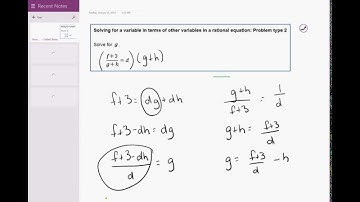 P 03 09 Solving for a variable in terms of other variables in a rational equation: Problem type 2