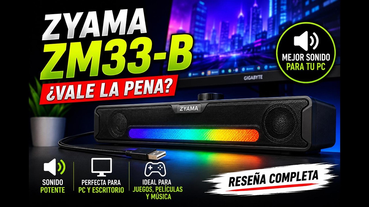 Miniatura de la reseña Zyama ZM33-B Barra de Sonido para PC | Reseña