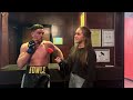 Bradley fowle speaking with sophia picton after winning on bloodline fight series on 25th feb 2024