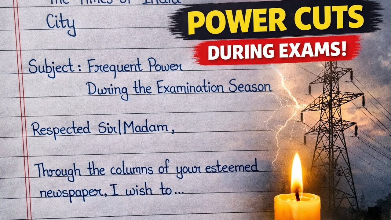 Letter to Editor on Power Cut During Examination Season| Board Exam Format #examination #board #easy