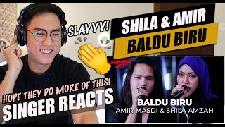 Baldu Biru - Amir Masdi \u0026 Shila Amzah #jamminghot  | SINGER REACTION