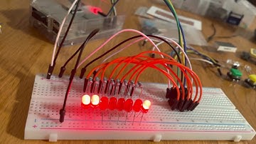 Binary Counter Using RaspberryPi and a Shift Register (Code in the Description)