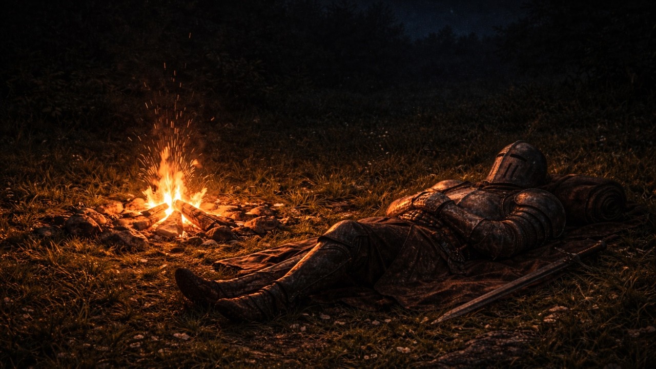 go to sleep, the fire will keep you warm