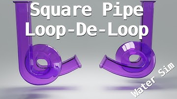 Square Glass Pipe Loop-De-Loop Water Simulation - Mantaflow - Cycles - Blender 3.5.1