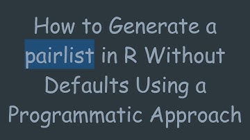 How to Generate a pairlist in R Without Defaults Using a Programmatic Approach