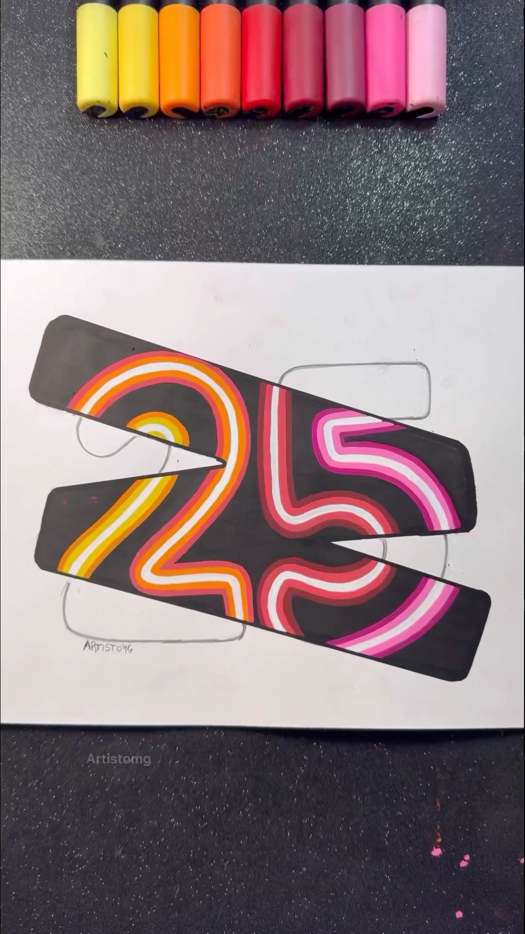 “25” with Neon Lights! ?✨? || What Color Should be Next?! ? #viralart #number #neon