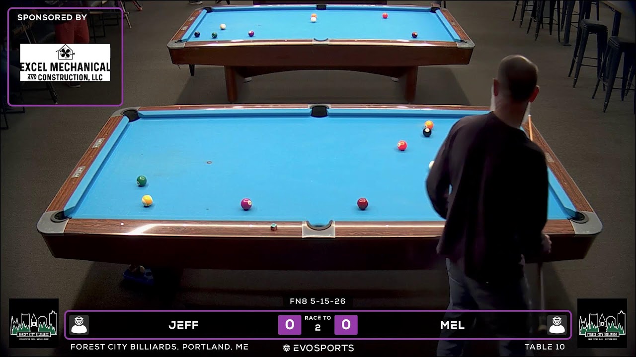 Image of video the JEFF vs MEL - FOREST CITY BILLIARDS - TABLE 10 | EvoSports 10
