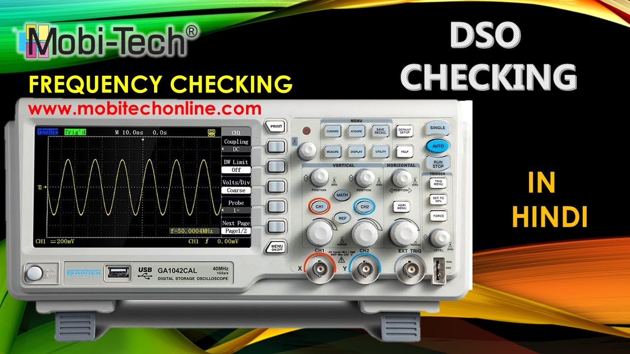 DSO ( OSCILLOSCOPE ) LANGUAGE SETTING 19.2MHZ FREQUENCY CHECKING IN