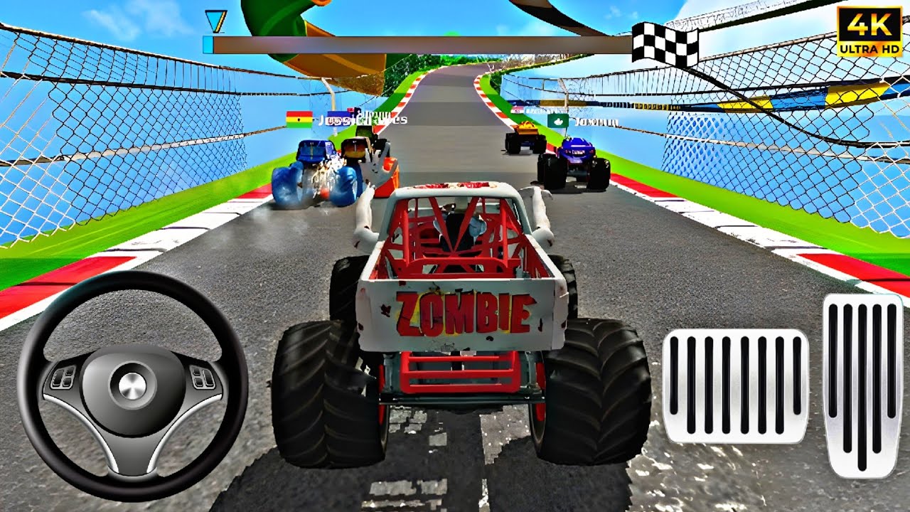 Monster Truck Mega Ramp Extreme Racing - Impossible GT Car Stunts Driving Gameplay 206