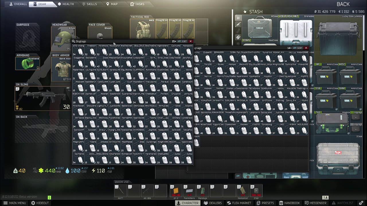 Escape From Tarkov 140 Dogtags For Items Case Barter YouTube