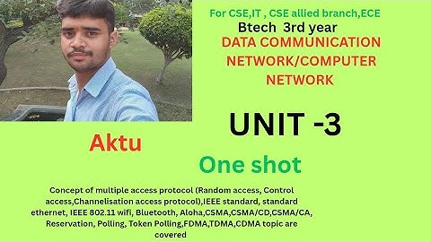 Data communication Network/Computer Network||unit 3||AKTU||One shot video.