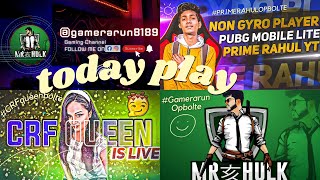 PLAYING with @PRIME_RAHUL_YT & @crfqueen00 | pubglitelive youtubers streaming like subscribe