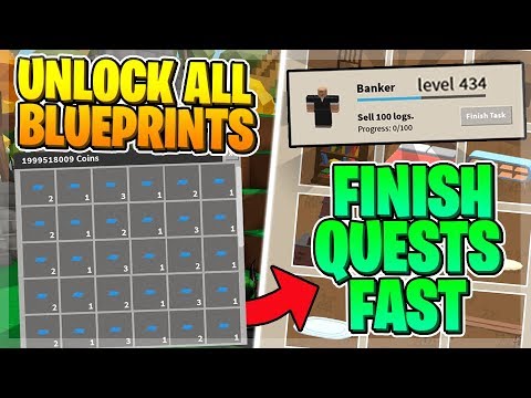 How To Complete Quests Fast In Roblox Skyblock Unlock All Blueprints Youtube - roblox blueprints