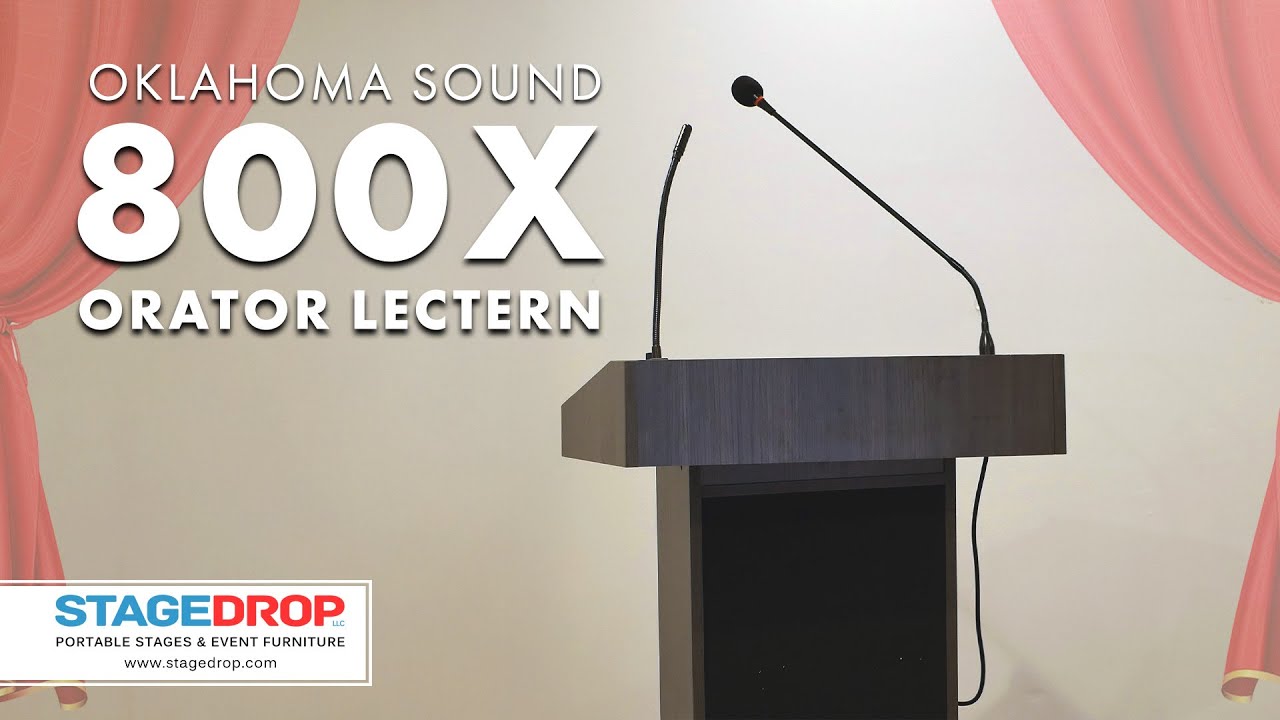 Oklahoma Sound® 800X-MY Orator Lectern, Mahogany | StageDrop