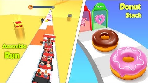 Assemble run 3d 🆚 Donut stack run race 3d ❤️ | Android games all new update and levels walkthrough