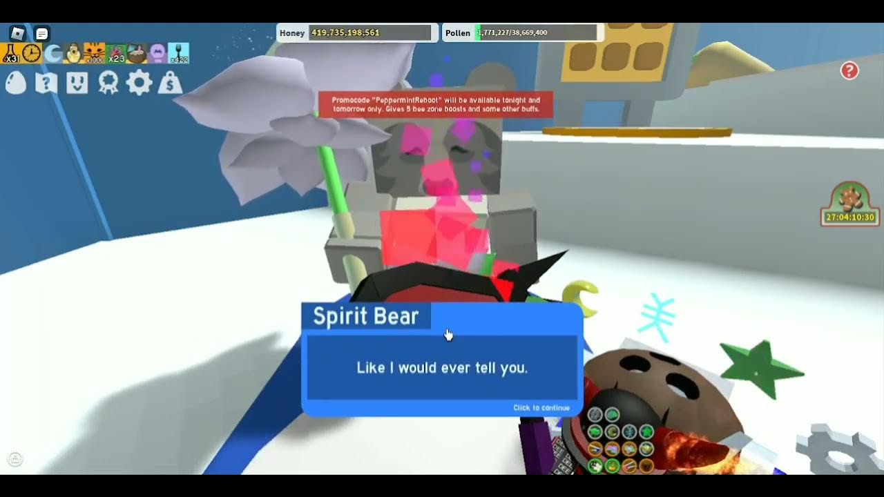 Completing Spirit Bear's Beesmas Quest Bee Swarm Simulator YouTube