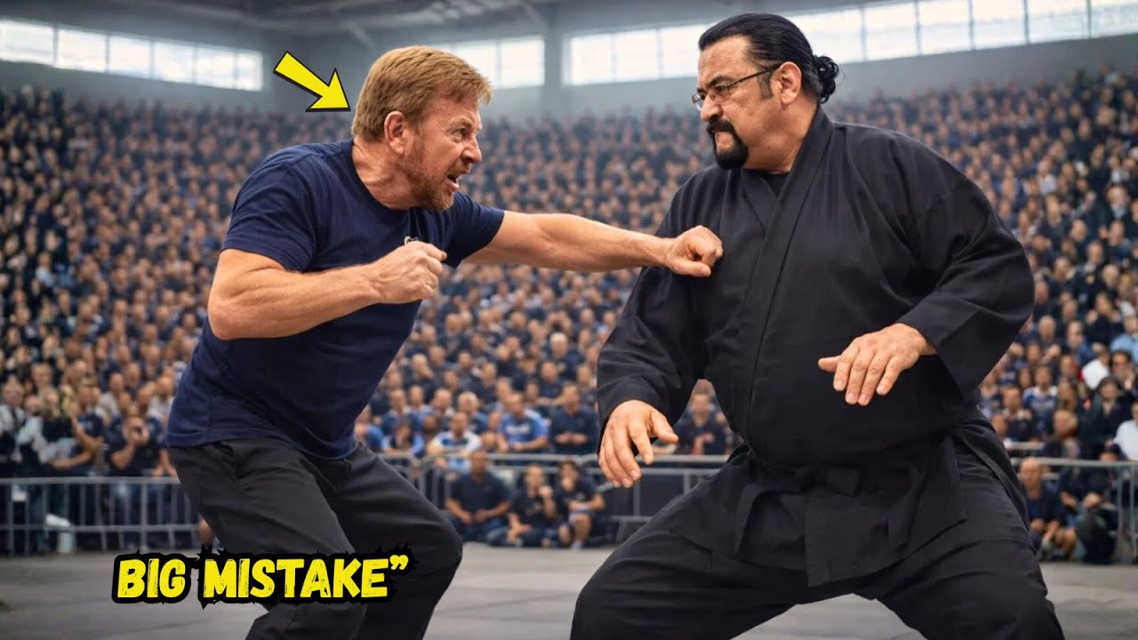 CHUCK NORRIS LAUGHS AT STEVEN SEAGAL’S AIKIDO — SECONDS LATER, THE ARENA GOES SILENT...