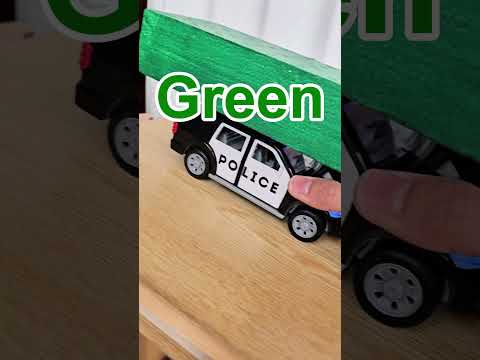 Police Car Carries the Color Blocks #automobile #toys