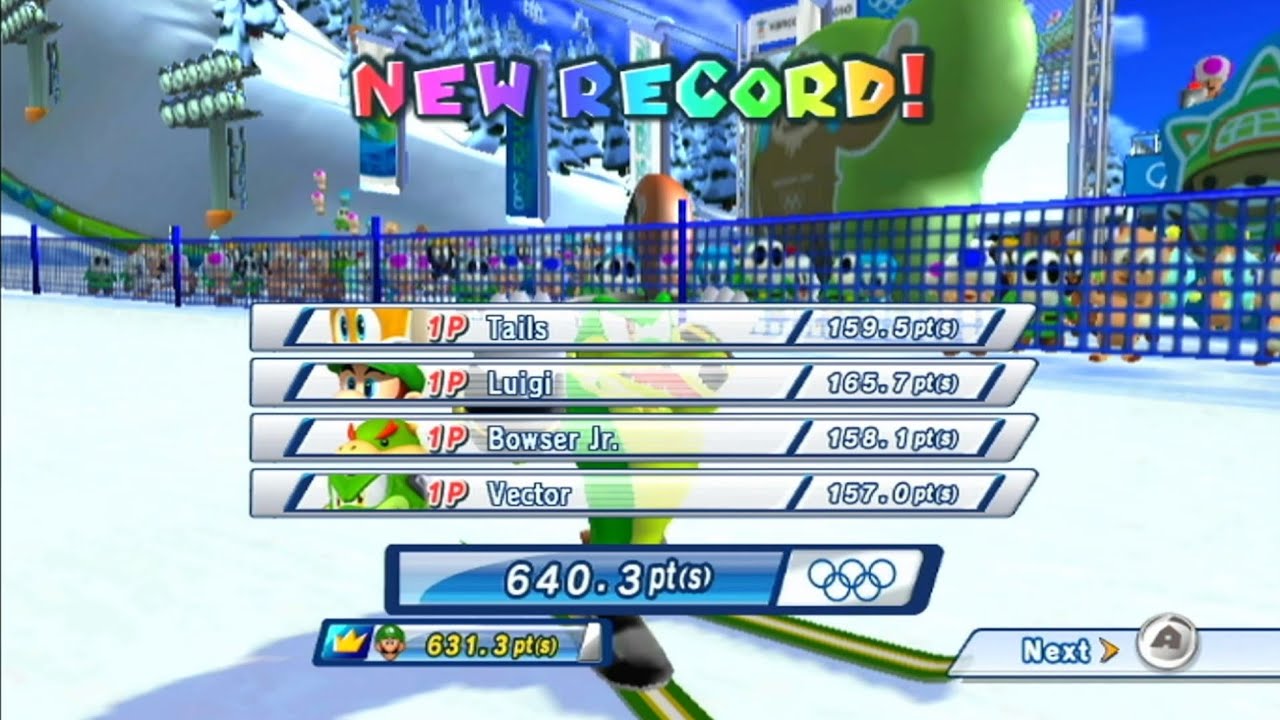 640.3pts (PB) Ski Jumping Team Large Hill - Mario & Sonic at the Olympic Winter Games Vancouver 2010