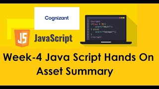 Asset Summary Java Script Hands On | Week - 4 Hands On | Cognizant Wealth
