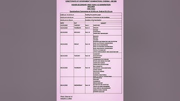 10th,11th&12 th Public Exam Timetable 2022-2023✨