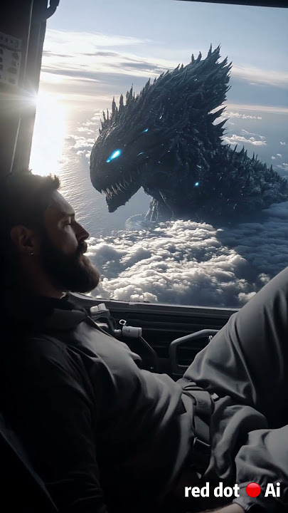 The Colossal Beast Outside the Aircraft Window   #amazing #movie #midjourneymagic #epic #aiart