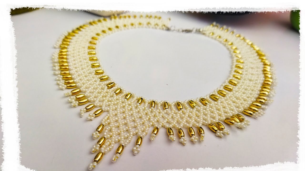 DIY Колье из бисера: создаём стильное украшение в золотом цвете