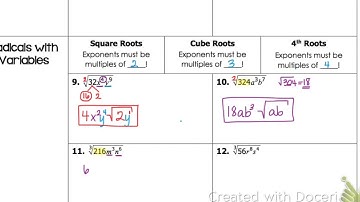 Simplify Radicals With Variable Radicands