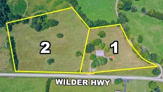 Aerial Tour of 2 BR 1 BA Home with Det Garage on 9 78 Ac Online at Tays Realty Auction LLC