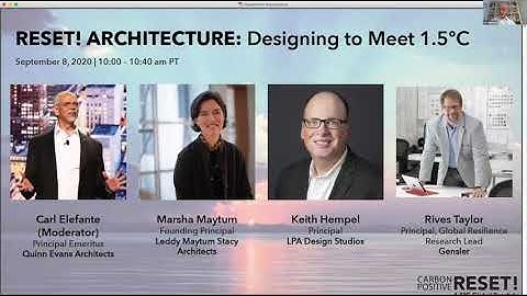 RESET! ARCHITECTURE: Designing to Meet 1 5ºC