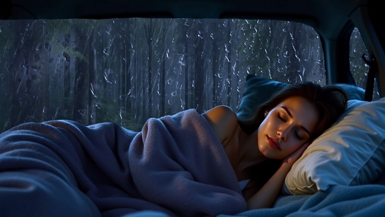 Stuck in the Storm – Cozy Car Rain Sounds for Deep Sleep & Anxiety Relief 🌧️ Rainstorm Sounds